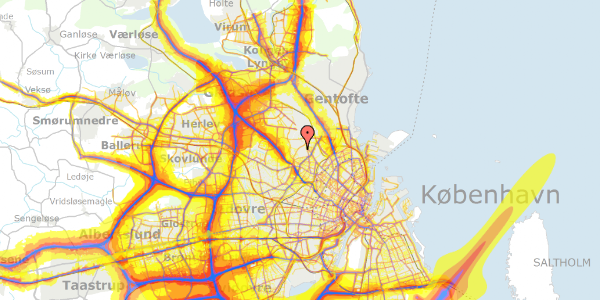 Trafikstøjkort på Rådvadsvej 64, 1. , 2400 København NV