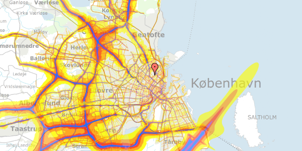 Trafikstøjkort på Henrik Harpestrengs Vej 10B, 2100 København Ø