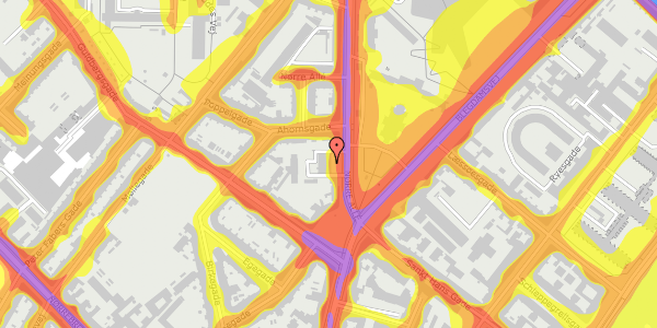 Trafikstøjkort på Nørre Allé 7, 2200 København N