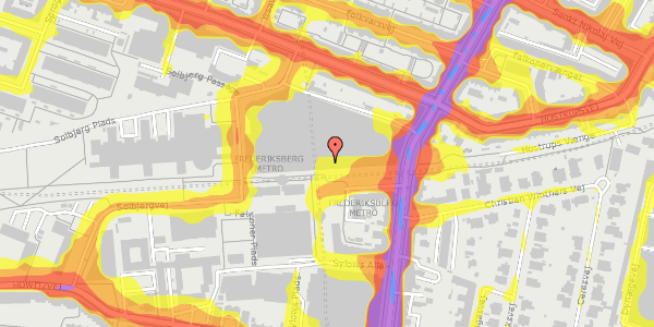 Trafikstøjkort på Solbjergvej 2C, 2000 Frederiksberg