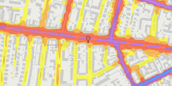 Trafikstøjkort på Frederiksberg Alle 35, 1820 Frederiksberg C