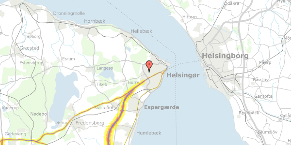 Trafikstøjkort på H C Ørsteds Vej 6A, 1. th, 3000 Helsingør