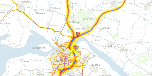 Trafikstøjkort på Kystvejen 52P, 9400 Nørresundby