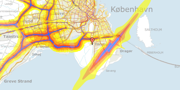 Trafikstøjkort på Else Alfelts Vej 93, 8. th, 2300 København S