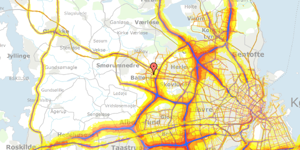 Trafikstøjkort på Grønnemarken 8, 2750 Ballerup