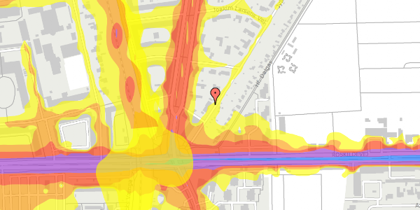 Trafikstøjkort på Jyllandsvej 66A, 2000 Frederiksberg