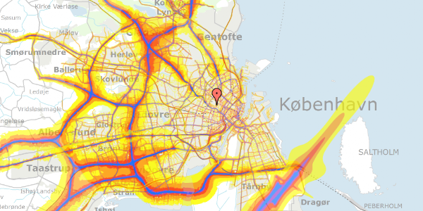 Trafikstøjkort på Jesper Brochmands Gade 8, st. th, 2200 København N