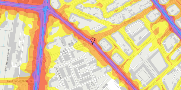 Trafikstøjkort på Sundholmsvej 6, 2300 København S