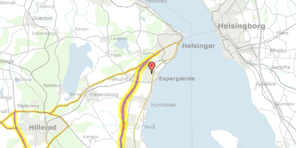 Trafikstøjkort på Søndermarken 70, . 287, 3060 Espergærde