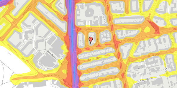 Trafikstøjkort på Brammingegade 2, 5. , 2100 København Ø