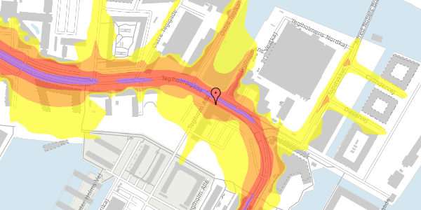 Trafikstøjkort på Teglholm Allé 1, st. , 2450 København SV