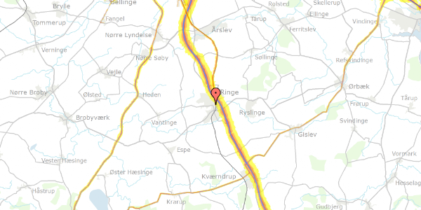 Trafikstøjkort på Søvej 28A, 1. 5, 5750 Ringe