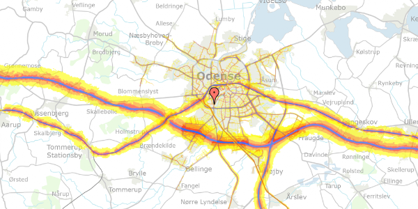 Trafikstøjkort på J.B. Winsløws Vej 6D, 5000 Odense C