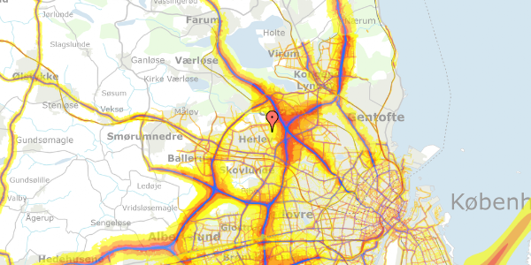 Trafikstøjkort på Enebærstien 12, 2730 Herlev