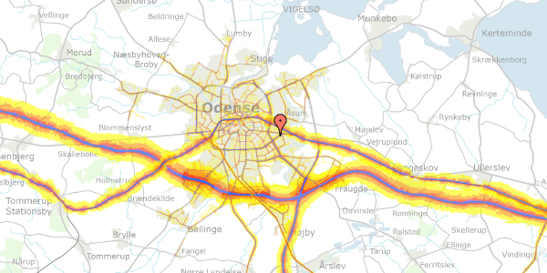 Trafikstøjkort på Christiansminde Havekoloni 3, 5220 Odense SØ