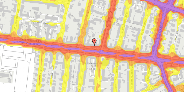 Trafikstøjkort på Frederiksberg Alle 58, 1820 Frederiksberg C