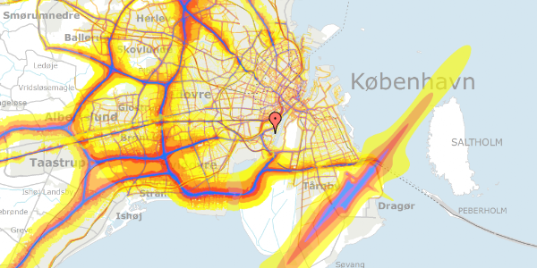 Trafikstøjkort på Vestre Teglgade 4, 4. 5, 2450 København SV