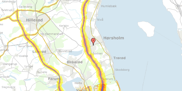 Trafikstøjkort på Hovedgaden 37A, 2970 Hørsholm