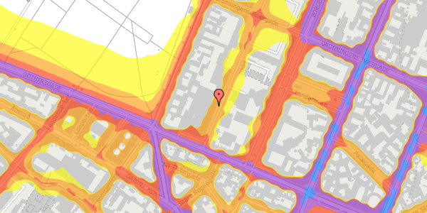 Trafikstøjkort på Adelgade 7, kl. 1, 1304 København K