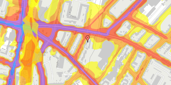 Trafikstøjkort på Heimdalsgade 16A, 2200 København N