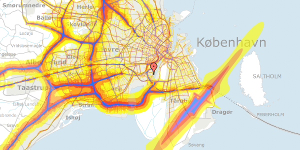 Trafikstøjkort på Peter Holms Vej 27, 2450 København SV