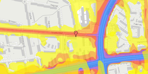 Trafikstøjkort på Stadionvej 13B, 2. tv, 2600 Glostrup