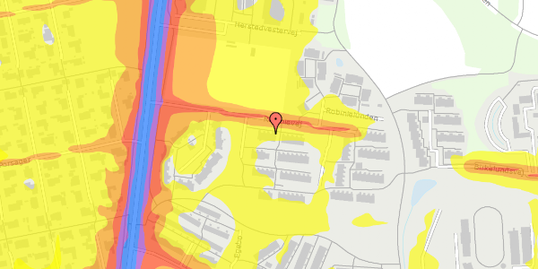 Trafikstøjkort på Robinievej 42, 2620 Albertslund