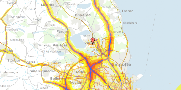 Trafikstøjkort på Virumstræde 10, 1. 23, 2830 Virum