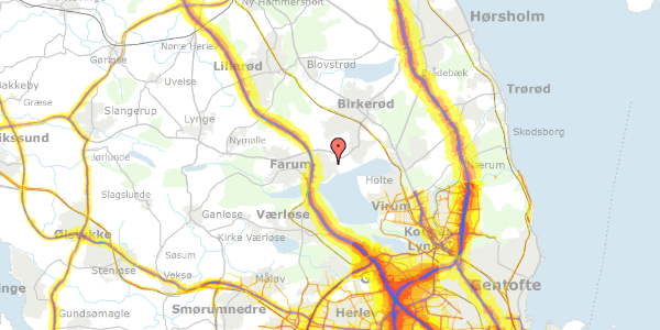 Trafikstøjkort på Stavnsholtvej 165A, 3520 Farum