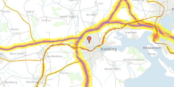 Trafikstøjkort på Vejlevej 114, 6000 Kolding