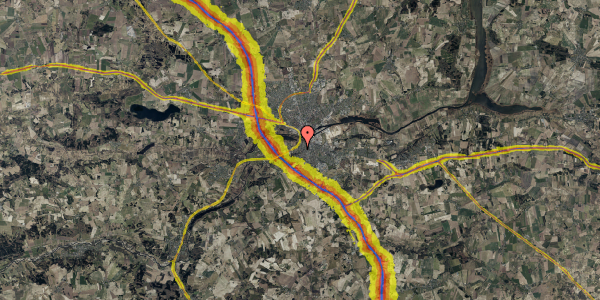 Trafikstøjkort på Kærgade 79, 8940 Randers SV