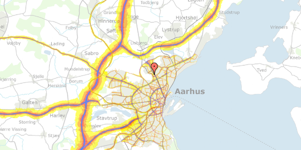 Trafikstøjkort på Olof Palmes Allé 33B, 4. th, 8200 Aarhus N