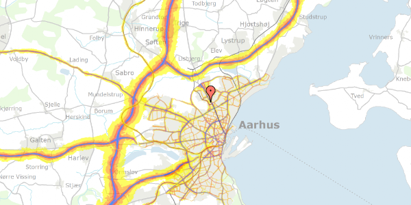 Trafikstøjkort på Olof Palmes Allé 33B, st. mf, 8200 Aarhus N