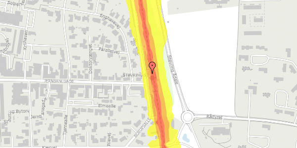 Trafikstøjkort på Borupsalle 1A, 9530 Støvring