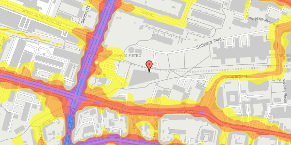 Trafikstøjkort på Kilevej 14A, 1. , 2000 Frederiksberg