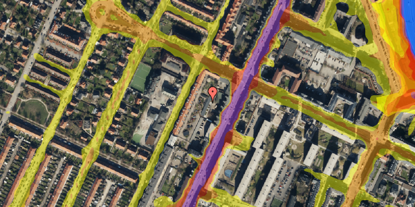 Trafikstøjkort på Nordre Fasanvej 125A, st. 8, 2000 Frederiksberg