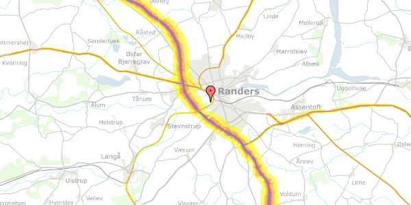 Trafikstøjkort på Persillekæret 34, 8940 Randers SV