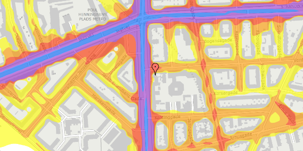 Trafikstøjkort på Østerbrogade 146A, 1. , 2100 København Ø