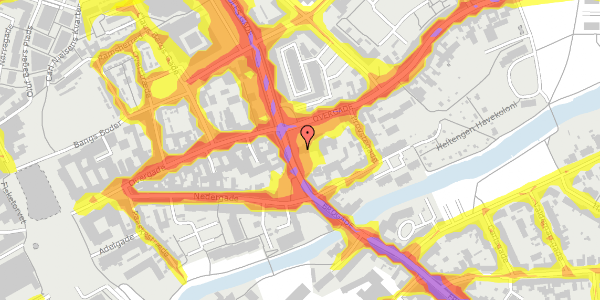 Trafikstøjkort på Frue Kirkestræde 10, 5000 Odense C