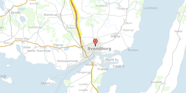 Trafikstøjkort på Trappebæksvej 56, 5700 Svendborg