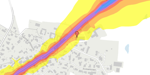 Trafikstøjkort på Elverdamsvej 236, 4070 Kirke Hyllinge