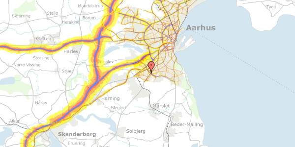 Trafikstøjkort på Matildelundsvej 6, 3. th, 8260 Viby J