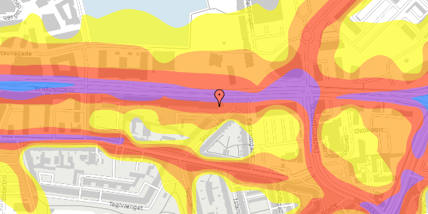 Trafikstøjkort på Stormgade 19, 9000 Aalborg