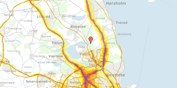 Trafikstøjkort på Røjelskær 11, 1. , 2840 Holte