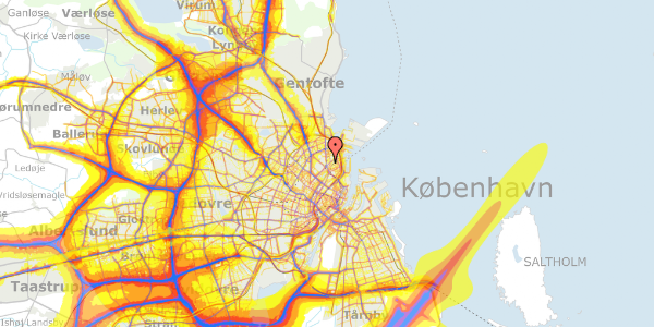 Trafikstøjkort på Østerbrogade 94, 2100 København Ø