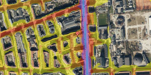 Trafikstøjkort på Østerbrogade 115, kl. , 2100 København Ø