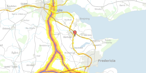 Trafikstøjkort på B. Berthelsensvej 41, 7080 Børkop