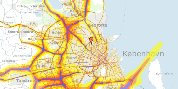 Trafikstøjkort på Dortheavej 2D, 3. th, 2400 København NV