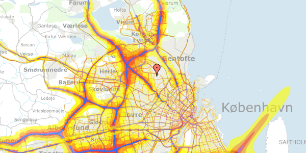 Trafikstøjkort på Højmarksvej 16, 2860 Søborg