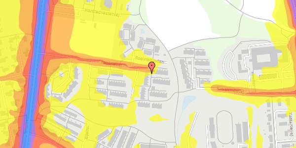 Trafikstøjkort på Robinievej 90, 2620 Albertslund